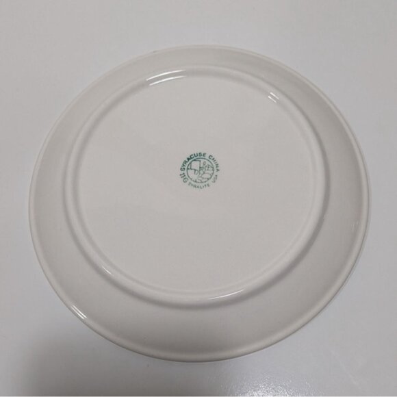 Syracuse China Syralite Bread Plate White Green Mid-Century USA Dinnerware - Picture 5 of 5